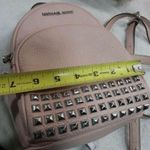 Michael Kors Abbey Studded Pink Pebble Leather Mini Backpack Photo 1