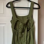 ASOS DESIGN linen look tie back cropped jumpsuit green Photo 5