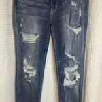 Judy Blue  Ripped Boyfriend Jeans in Dark Blue Photo 0