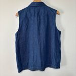 Allison Daley  Vintage Cotton Apple Print Embroidered Cottagecore Fall Denim Vest Photo 4