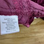 Johnny Was Floral Embroidered Dress Womens Burgundy Tank Midi Sleeveless Velvet Photo 7