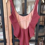 J.Crew  scrunchie textured one piece swimsuit rust brick scoop hunzag Photo 4