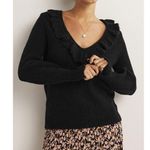 Boden womens size 6 small sweater wool alpaca gray ruffle v neck casual min Photo 3