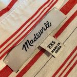 Madewell  Women’s striped red white button down shirt ruffled sleeves size XXS Photo 6