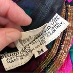 Judith Ann Creations Vintage 60s  Beaded Silk Colorful Kaftan Mini Dress Magenta Photo 14