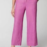 J. Jill Love Linen Easy Wide Leg Crop Pant in Wild Orchid Purple Pink Size Small Photo 0