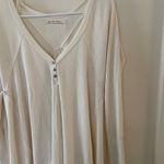 Free People We the free Cream Long Sleeve Henley top size XS oversized boho Photo 6