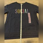 Wildfox  Statement Sweatshirt Social Embroidered NWT Womens Size S Blue Pullover Photo 7