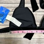 Lisa Blue Black Velvet Sorceres Halter Bikini Top NWT Small Tie Gold Tone Charm Photo 7