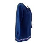 Vineyard Vines NWT Embroidered Hem Pullover Cotton Peasant Blouse Navy Size XS Photo 3