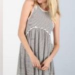 POL Babydoll Striped Crochet Trim Dress Black and White Women’s Size Small Photo 0