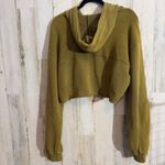 POL Women's Olive Green Cropped Hoodie Medium Top Long Sleeve Photo 5