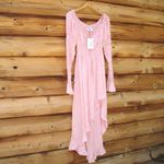 NWT Sleeper Juliette Shirred Asymmetric Dress in Pink Size M Photo 4