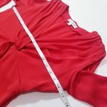 Intermix  Silk Blend Red Pleated Satin Blouse Long Sleeves Photo 5