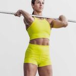 Nobull NWT Women's High Neck Cropped Tank - XS Neon Yellow Photo 6