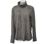 Lululemon  Gray Black Speckled Mock Neck Long Sleeve Top Size 8 Thumb Holes Photo 1