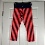 Lululemon Women’s Wunder Under Cropped Bright Orange/Navy 20.5” Inseam Size 4 Photo 1