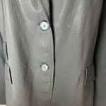 Akris Punto Wool Blazer Jacket Double Button Dark Brown Pinstripe Academia Sz 10 Photo 1