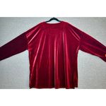 J.Jill | Women's Maroon Red Crushed Velvet Velour Long Sleeve Tunic Top | Large Photo 1