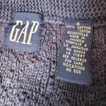 Gap Vintage 100% Cotton Cardigan Sweater Womens Small Navy Blue 80s 90s Chunky Photo 3