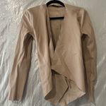 ZARA  Tan Faux Leather Open Front Jacket Size Small Photo 0