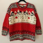 Cardigan Bay Christmas Red Snowman Winter Chunky Holiday Sweater Women's size XL Photo 0