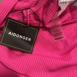 Pink Ribbed Swim Dress with Bow Detail Photo 1