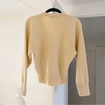 Blossom Wool Cashmere Knit Scoop Neck Sweater Beige Size S Photo 4