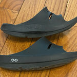 Women's Unisex Oofos OOahh Recovery Slides Sandals Black Size‎ 7 Mens Size 5 Photo 0