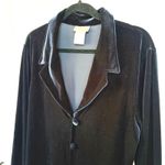 Coldwater Creek Vintage Navy Blue Velvet Blouse Witchy Flowy Corporate Goth Whimsygoth Size 12 Photo 1