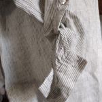 Tahari  Black And White Pinstripe Linen Tunic Dress Photo 1