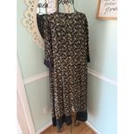 April Cornell For Cornell Trading Black Floral Midi Dress Size Large Vtg Kaftan Photo 2