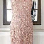 Marina Lace & Sequined Cocktail Dress in Blush Pink, Size 8 New w/Tag $189 Pink Photo 0