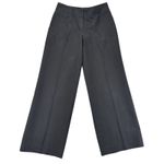 Akris Wide Leg Trousers Dress Pants Womens US 8 Black Cotton Blend Career Flowy Photo 0