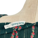 Roller Rabbit  Mateaus Linden Top Blouse Cotton Gauze Peasant Green Size XL Photo 9