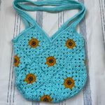 Crochet Handbag Sunflower With Aqua! Blue Photo 0