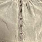 Very J Womens Large Gray Mid Button Down Rayon Blouse Sheer and Sexy Photo 4