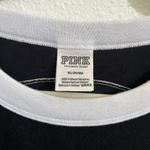 PINK - Victoria's Secret PINK Victoria’s Secret black and white T-shirt with silver sequins dog logo Photo 2