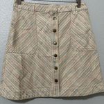 Anthropologie Pilcro & the Letterpress Striped Multicolor Button Skirt Chevron 6 Photo 2