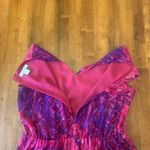 Coldwater Creek  Dress 14 Pink and Purple Floral Top Sash V-neck Lined Photo 8