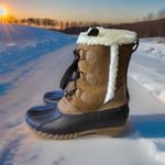 Eddie Bauer Women's Faux Fur Lined Comfort Footbed Duck Boots Size 6 NIB Photo 1