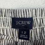 J.Crew Sz 12 Striped Linen Cotton Blend Drawstring Pants Cropped Length Women’s Photo 3