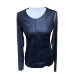 🔥Bailey 44 (rare to find in Navy blue) faux leather top size med Photo 5