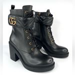 Gucci Flores Double G Logo Lace Up Kensington Platform Ankle Boots Size EU 41 Photo 2