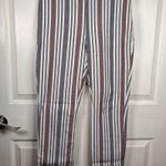 Free People  Striped Linen Blend Ankle Length Pants Sz 2 Photo 2