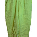 Flax  Electric Green Linen Capris Photo 0