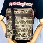 Fendi Zucca Canvas Leather Olive Green Brown Crossbody Messenger Shoulder Bag Photo 1