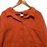 MIB Tunic Button Top 2X Rust Textured Cotton‎ Oversized Lagenlook Earthy Minimal Orange Photo 2