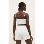 Stradivarius  White High Waist Women's Shorts Photo 2