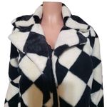 Women's long sleeve square print open front fur crop coat S,M,L Multiple Size L Photo 6